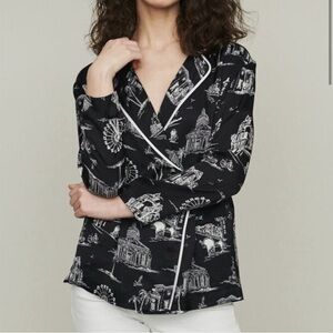 Maje Paris Printed Satin top